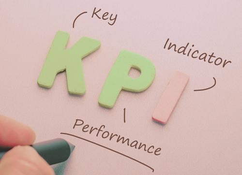 KPI blocks on paper with Key Performance Indicator handwritten