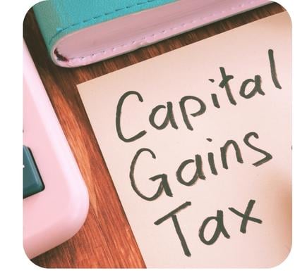 Deceased Estate Capital Gain Tax written on piece of paper with book and calculator